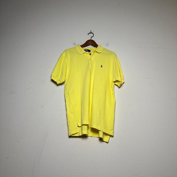 VTG Ralph Lauren Polo Shirt Short Sleeve Men XL Yellow Prep Minimal Retro 90s - Picture 1 of 12